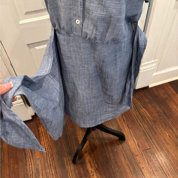 FRNCH Paris Linen Blend Denim Wrap Tie Waist Dress Size Sm rn 159143 - Picture 7 of 9